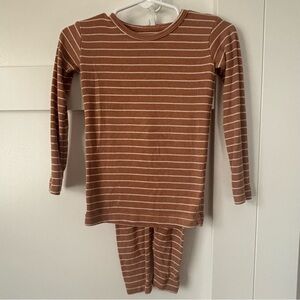 Brown Striped Kids Pajama Set